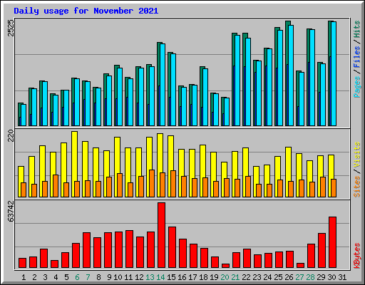 Daily usage for November 2021