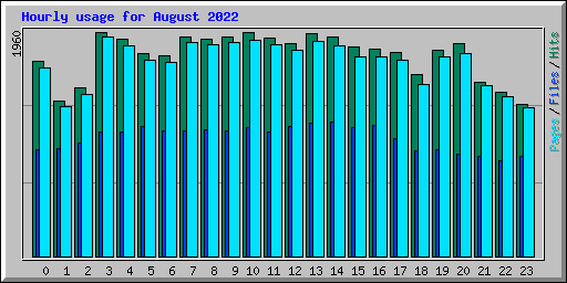 Hourly usage for August 2022